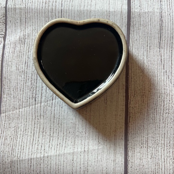 Vintage Otagiri Japan Unicorn Heart Lidded Trinket Box Porcelain Black Gold - Picture 3 of 5